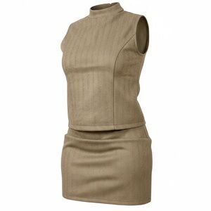 Elegant Tan Women's Skirt Set